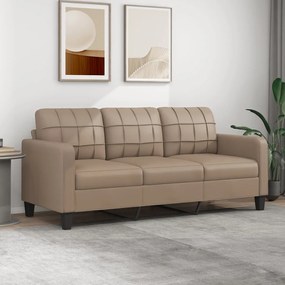 Divano A 3 Posti Cappuccino 180 Cm İn Similpelle /