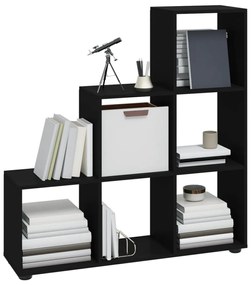 Libreria a scala nera 107 cm in legno multistrato