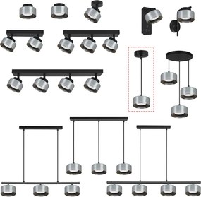 Brilagi - Lampadario a sospensione con cavo AURA LUX 1xGX53/30W/230V nero/fumé