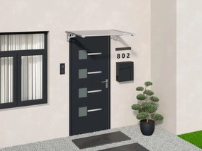Pensilina - 120x90x22 cm - Alluminio Argentato - KEPLER