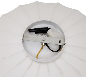 Lampada da soffitto Japandi bianca con paralume in tessuto - Bida