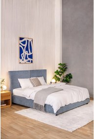 Letto matrimoniale imbottito blu con contenitore e rete inclusi 180x200 cm Myra Bold – Bonami Selection