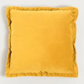 Cuscino quadrato in velluto (53x53 cm) Kata Mostarda - Sklum