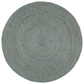 Tappeto Lavorato A Mano İn Juta Rotondo 180 Cm Verde Oliva /