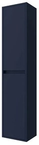 Colonna bagno sospesa 140 cm blu satinato ripiani regolabili Gaya