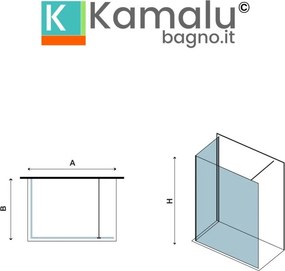 Box doccia walk in 80x140cm vetro 8mm anticalcare KW4000 - KAMALU