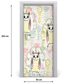 Adesivo per porta Gufi 85x205 cm