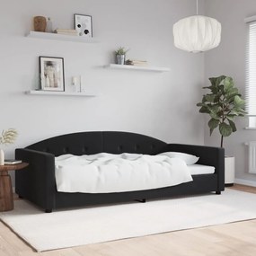 Letto Da Giorno Nero 100x200 Cm İn Velluto /