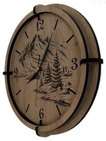 Li-Go 23697/DUB/BAT2 - Orologio LED dimmerabile con sensore, LED/1xAA, Ø 32 cm, rovere