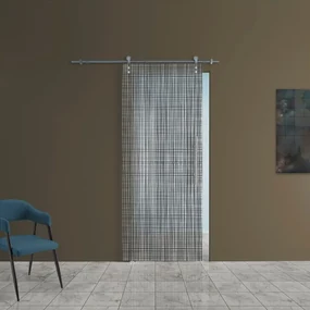 Porta scorrevole Canapa in inox multicolore, L 88 x H 215 cm, con binario Lux Sinistra