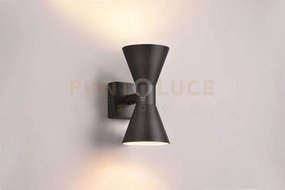 Ardas applique da esterno fusione alluminio nera bi-emissione h. 20...