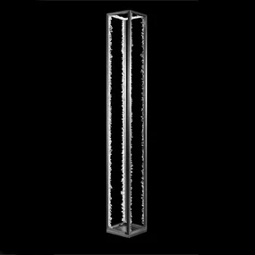 Lampada Da Terra Moderno Quartz Halo Metallo Nichel Satinato Cristallo Led 60W