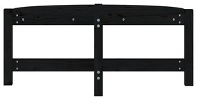 Tavolino da salotto nero 87x48x35 cm in legno massello di pino