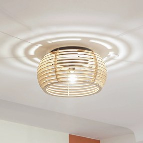 Plafoniera Lindby Ediz, a 1 luce, E27, legno, Ø 44,4 cm