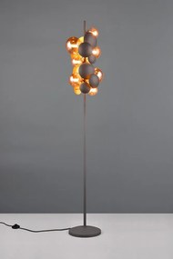 Lampada da terra con paralume in vetro grigio-oro (altezza 155 cm) Bubble - Trio Select