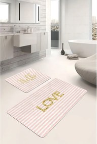 Set di tappetini per il bagno in velluto rosa 2 pz 60x100 cm Love – Mila Home