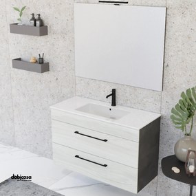 Mobile Bagno Clever "Unit Six" Sospeso da 101 cm White Elm/Cemento Grigio Lava