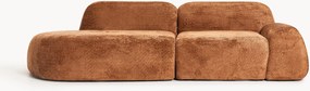 Chaise longue componibile 3 posti in teddy bouclé Wolke