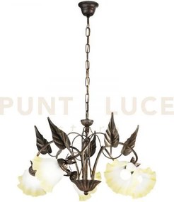 Lampadario tristano marrone 5 luci attacco e14 d,62x100cm in metall...