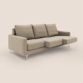 Klimt divano con 3 sedute allungabili e schienali in piuma d'oca in tessuto smacchiabile T05 beige
