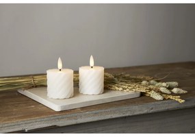 Set di 2 candele LED in cera bianca, altezza 7,5 cm Flamme Swirl - Star Trading