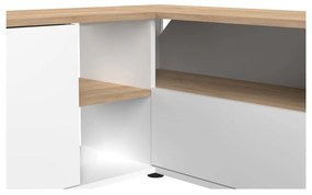 Tavolo TV in rovere decorato in bianco e naturale 90x45 cm Angle - TemaHome