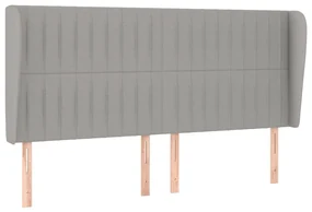 Testiera ad orecchio grigio chiaro 163x23x118/128 cm in tessuto