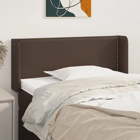 Testiera Ad Orecchio Marrone 83x16x78/88 Cm İn Similpelle /