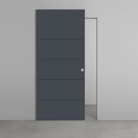 Porta scorrevole Sleek in mdf grigio, L 101 x H 230 cm, con binario Invisibile Destra