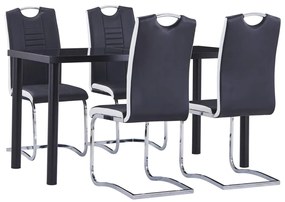 Set Sala Da Pranzo 5 Pz İn Similpelle Nero /