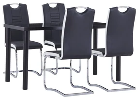 Set Sala Da Pranzo 5 Pz İn Similpelle Nero /