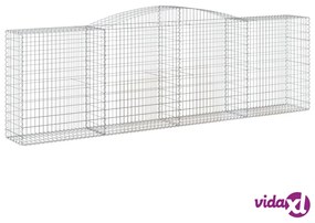 vidaXL Cesto Gabbione ad Arco 400x50x120/140 cm Ferro Zincato