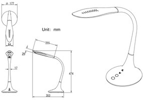 Globo 58271B - Lampada da tavolo LED dimmerabile PATTAYA LED/9W/230V nera