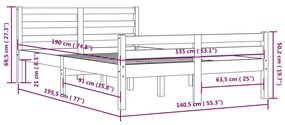 Giroletto Nero in Legno Massello 135x190 cm Double