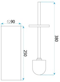 Spazzola per WC mettalico B106 GOLD