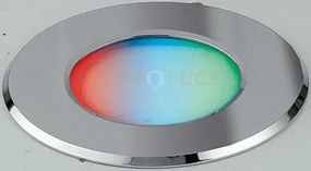 Incasso led rainbow dc12v cromo 5w 110lm rgb + 4000k ip65 10x3,2cm