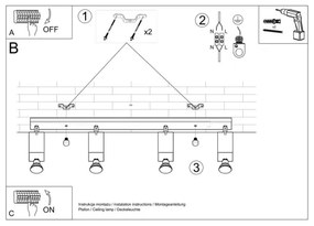 Luce Spot MERIDA 4xGU10/40W/230V nero