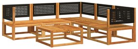Set divano da giardino 6 pz con cuscini in massello di acacia