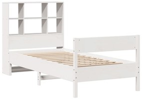 Letto libreria senza materasso bianco 100x200 cm legno di pino