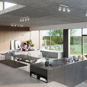 Plafoniera da Soffitto in Acciaio 3xGU10 MERIDA 3 Bianca Orientabile