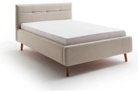 Letto matrimoniale imbottito beige con contenitore con rete inclusa 140x200 cm Lotte – Meise Möbel