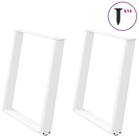 Gambe Tavolo Pranzo A U 2 Pz Bianco 70x(72-73) Cm Acciaio /