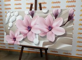 Stampa su tela – Magnolia su sfondo astratto