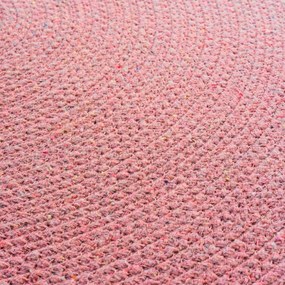 Tappeto rotondo rosa ø 90 cm Pompomparty - douceur d'intérieur