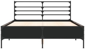 Giroletto nero 120x190 cm in legno multistrato e metallo