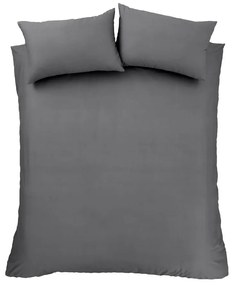 Biancheria da letto singola in cotone egiziano grigio scuro 135x200 cm - Bianca