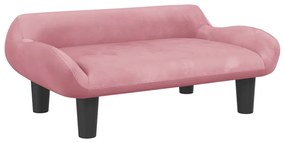 Divano per bambini rosa 70x40x24 cm in velluto