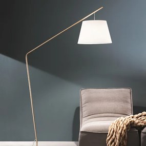 Piantana H205 cm con struttura in metallo Oro e paralume in pvc Bianco VELVET