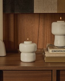 Kave Home - Candelabro piccolo Signe in marmo bianco 8 cm