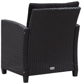 Set Divani da Giardino 6 pz con Cuscini in Polyrattan Nero